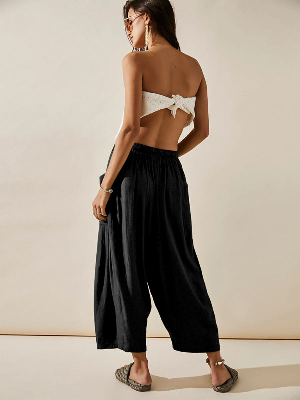 Wide Leg Ankle Cargo Pants