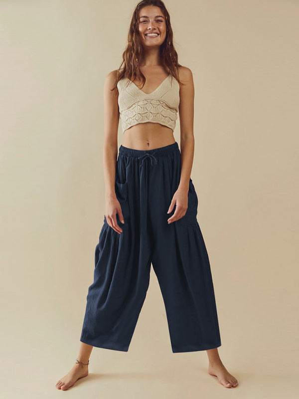 Wide Leg Ankle Cargo Pants