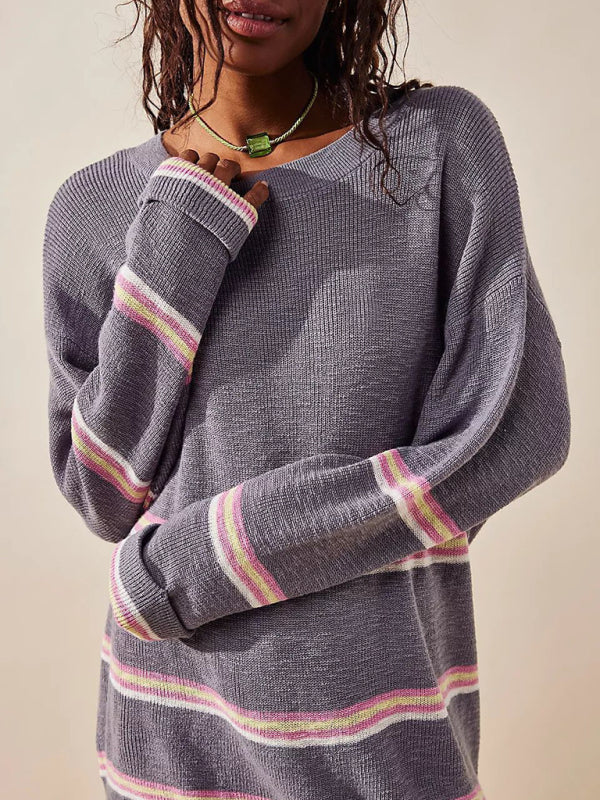 Striped Crewneck Sweater Set