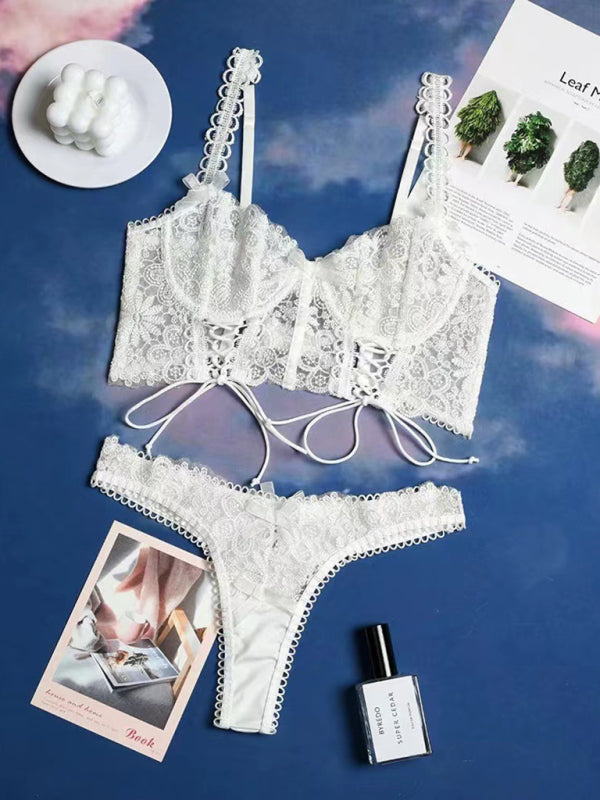 Lace Bustier & Thong Set