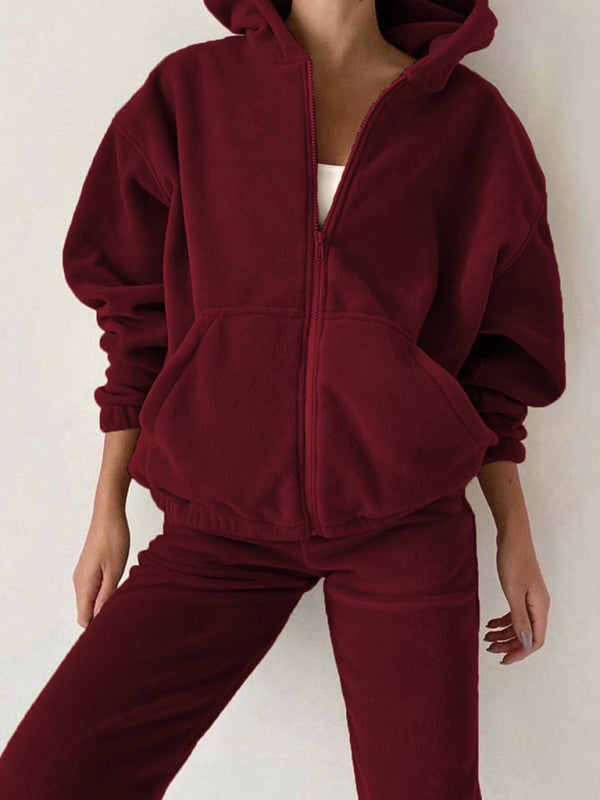 Zip Fleece Hoodie Set