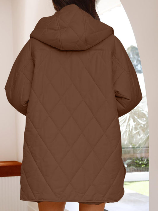 Oversized Hooded Quilt Jacket