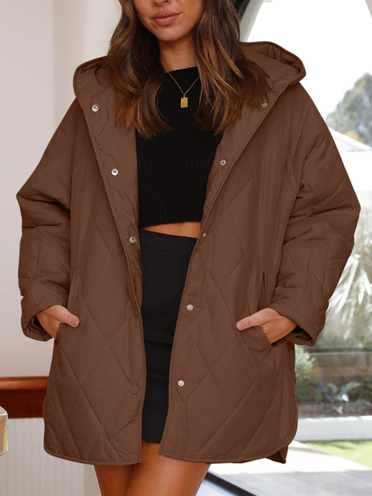 Oversized Hooded Quilt Jacket