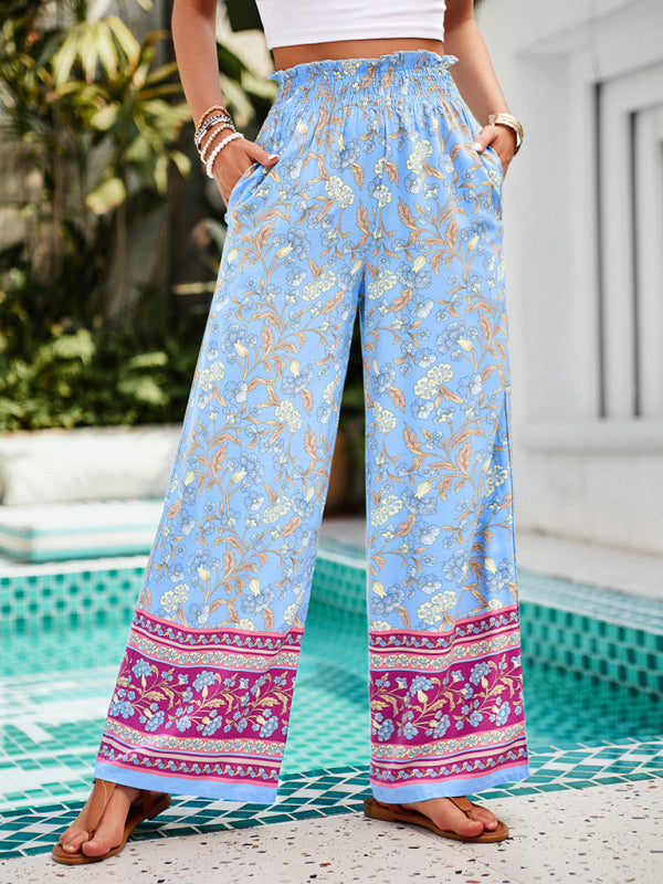 Floral Printed Smocked Pants