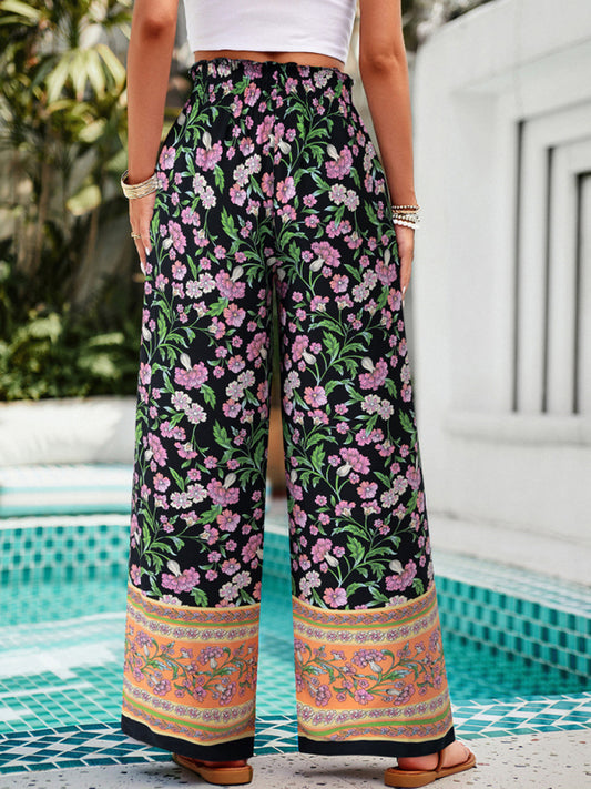 Floral Printed Smocked Pants