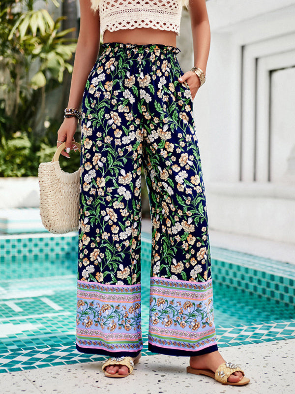 Floral Printed Smocked Pants