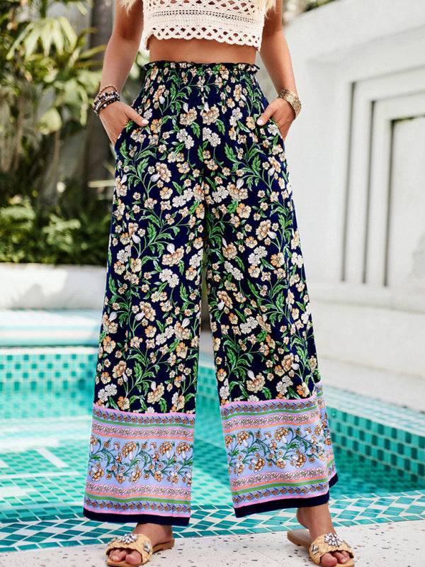 Floral Printed Smocked Pants