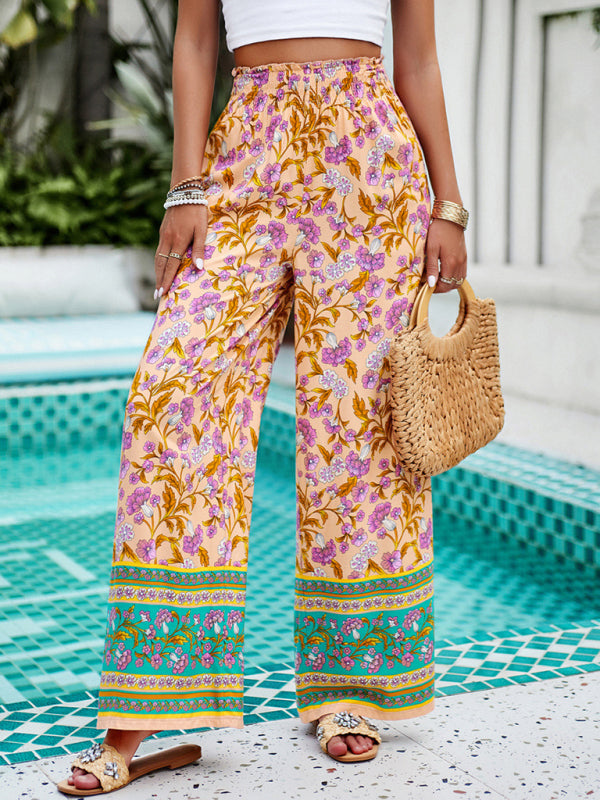 Floral Printed Smocked Pants