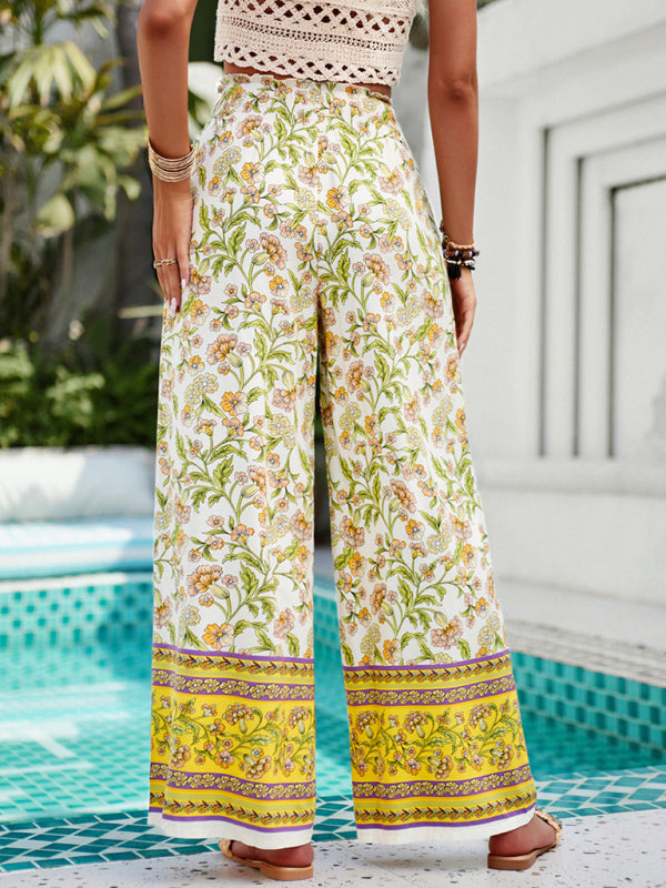 Floral Printed Smocked Pants