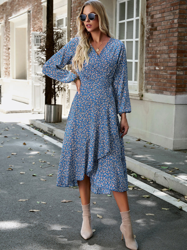 Ruffled Midi Wrap Dress