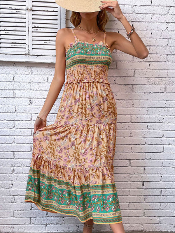 Bohemian Smocked Tiered Dress