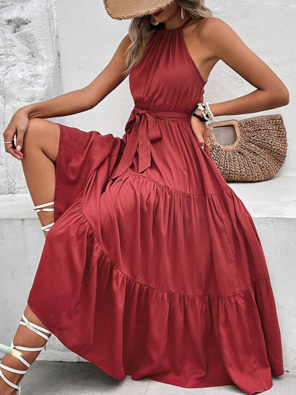 Halter Tiered Maxi Dress