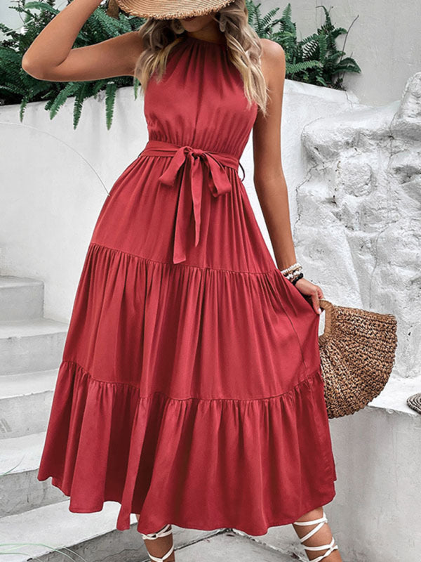 Halter Tiered Maxi Dress