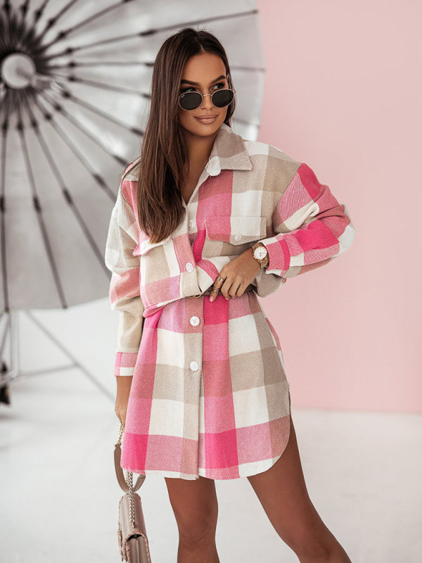 Flannel Long Shirt Jacket