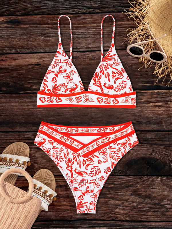 Printed Split Bikini Set