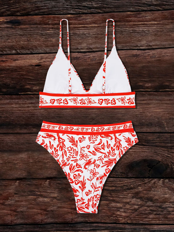 Printed Split Bikini Set