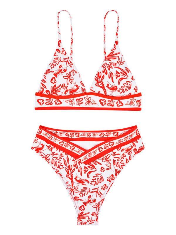 Printed Split Bikini Set