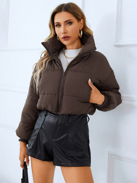 Cropped Quilted Puffer Jacket