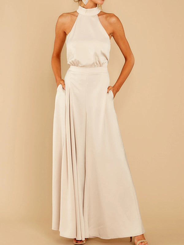 Halter-Neck Wide-Leg Jumpsuit