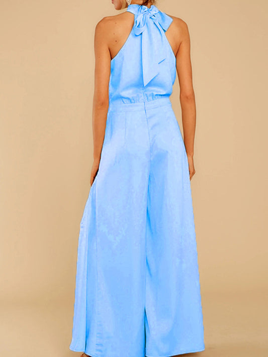 Halter-Neck Wide-Leg Jumpsuit