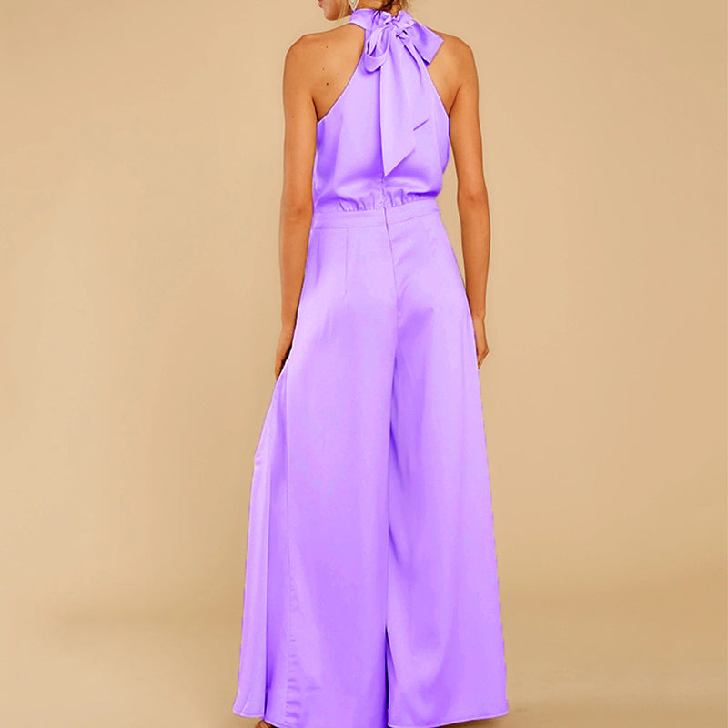 Halter-Neck Wide-Leg Jumpsuit