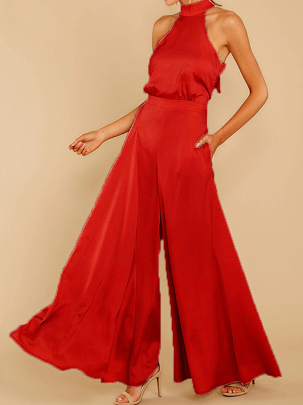 Halter-Neck Wide-Leg Jumpsuit