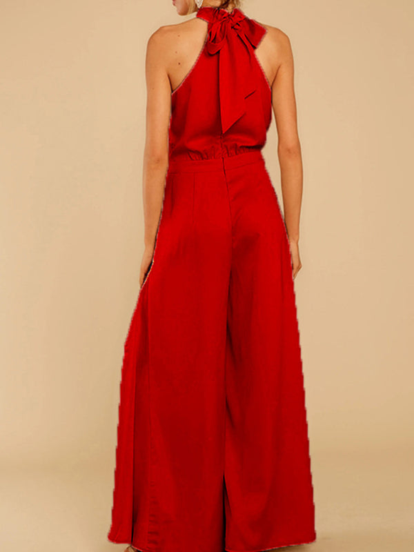 Halter-Neck Wide-Leg Jumpsuit