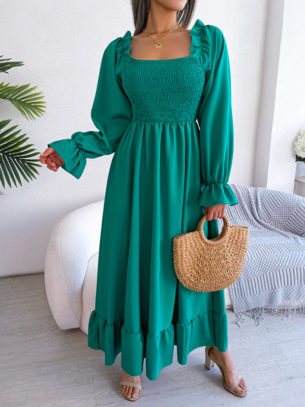 Smocked Ruffle Hem Dress