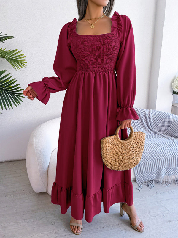 Smocked Ruffle Hem Dress