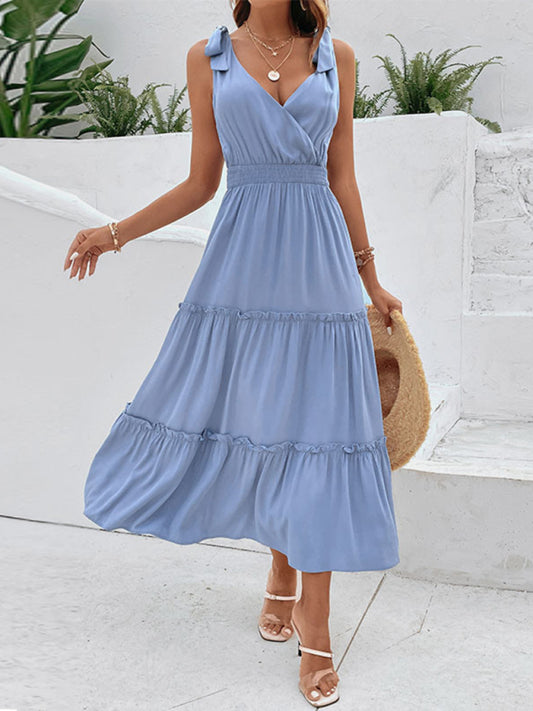 Smocked-Waist Tiered Dress