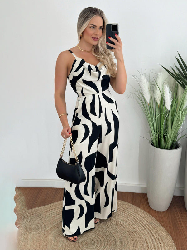 Cowl Neck Wide Leg Jumpsuit