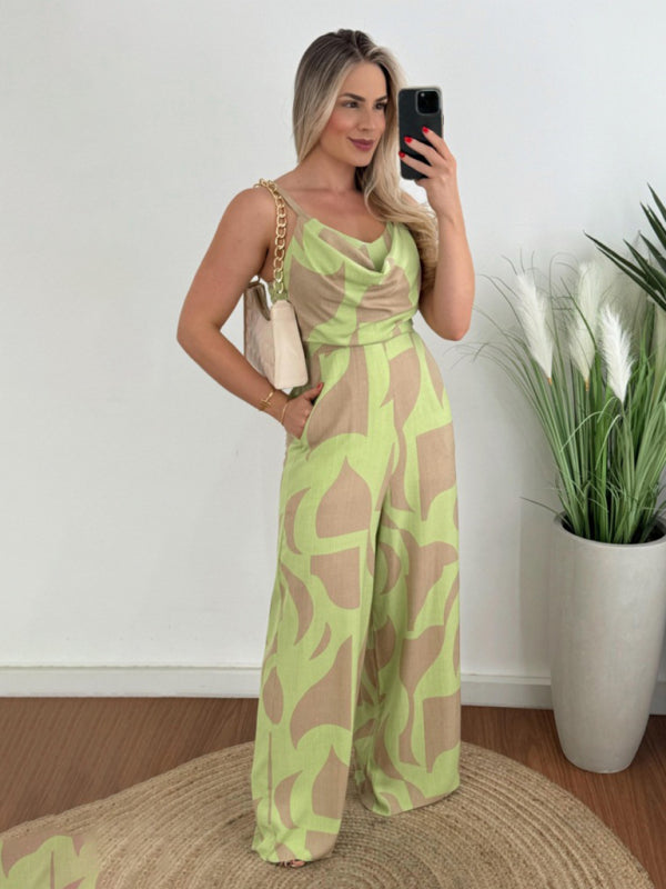 Cowl Neck Wide Leg Jumpsuit