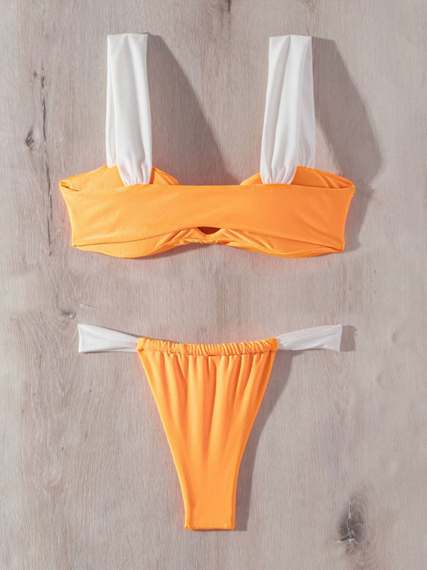 V-Wire Pleated Bikini Set