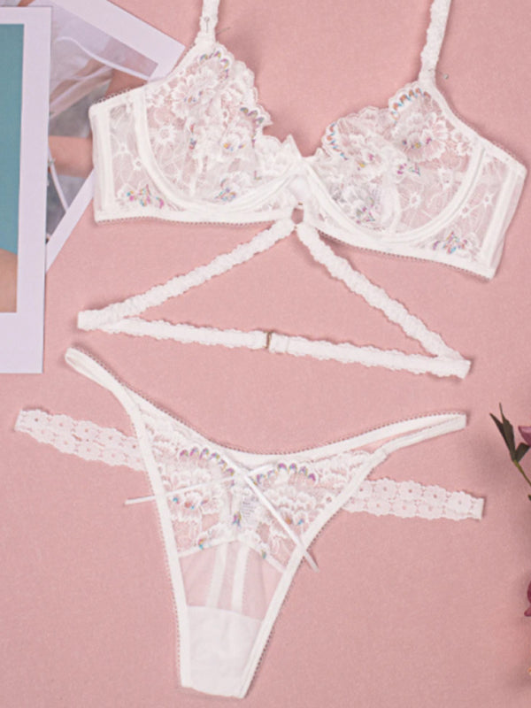 3 Piece Strappy Lace Set