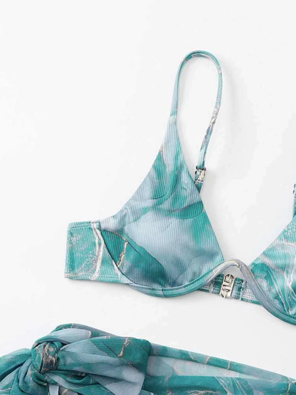 Marble Print Bikini Set