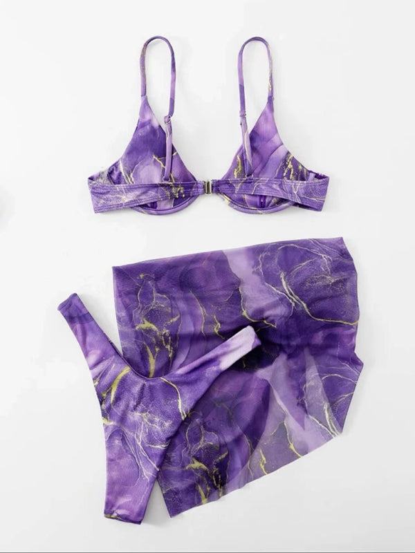 Marble Print Bikini Set