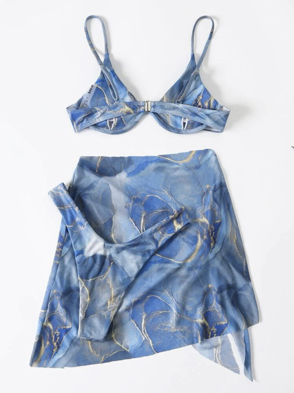 Marble Print Bikini Set