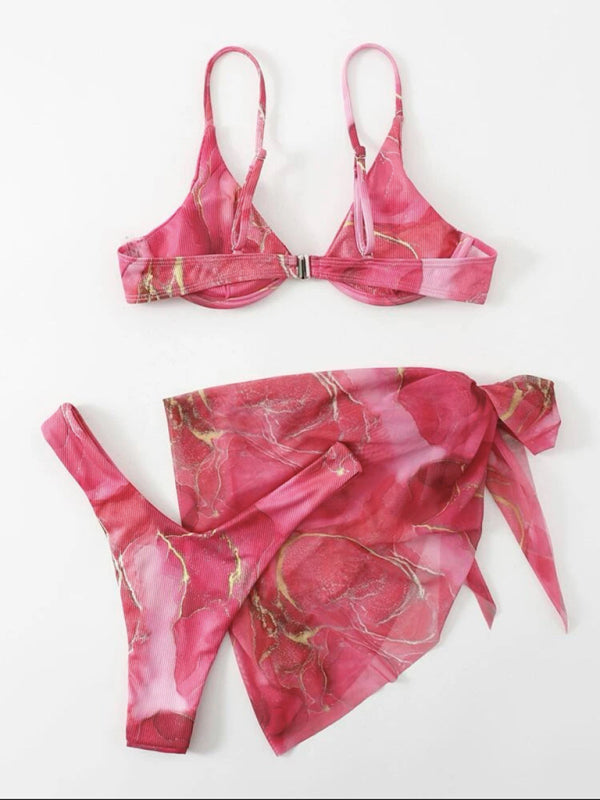 Marble Print Bikini Set