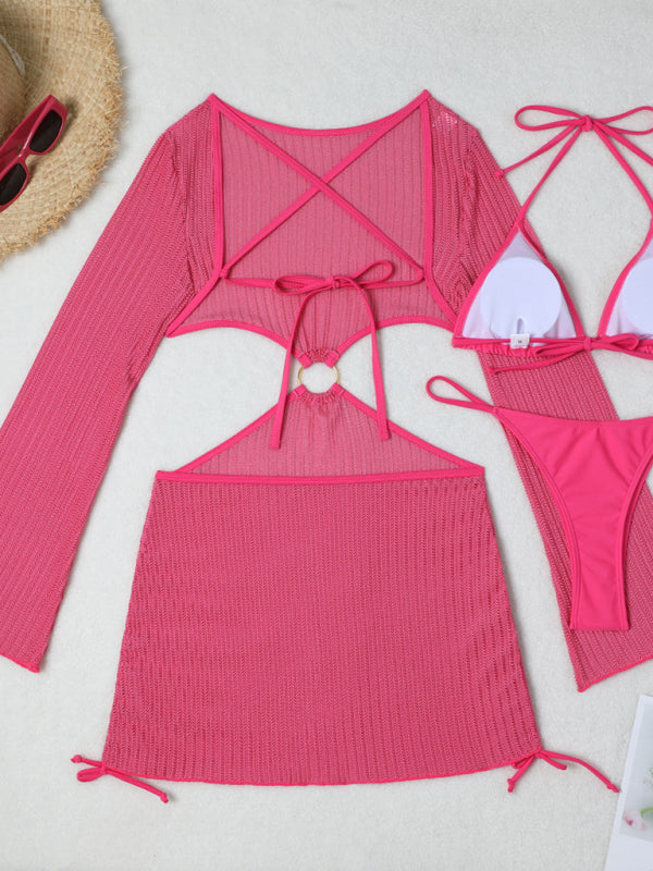 Mesh Hollow Bikini Set