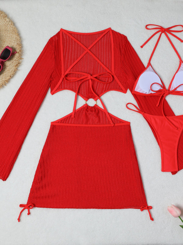 Mesh Hollow Bikini Set