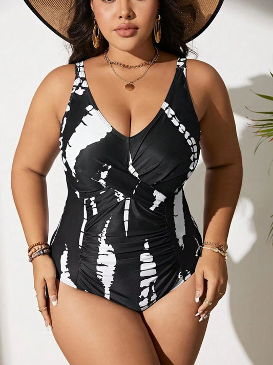 Crossover One-Piece Swimsuit