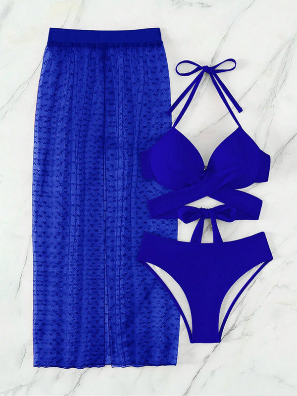 Cover Up Skirt Bikini Set