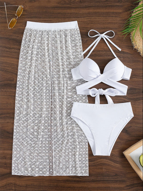 Cover Up Skirt Bikini Set