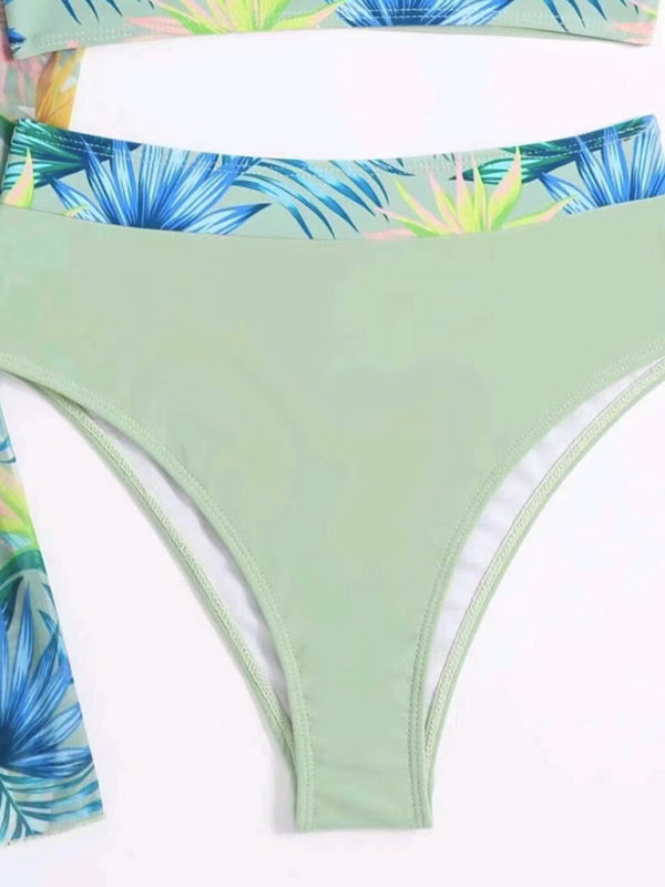 Tropical-Print Bikini Set