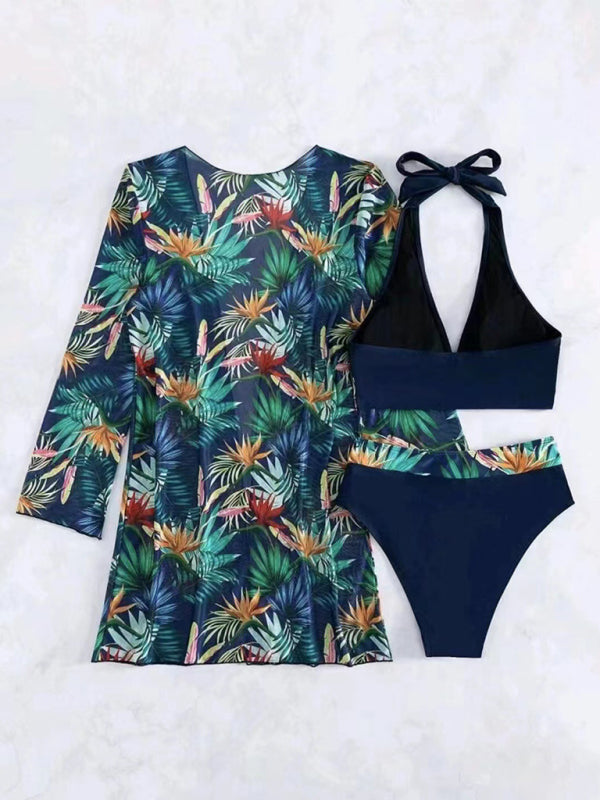 Tropical-Print Bikini Set