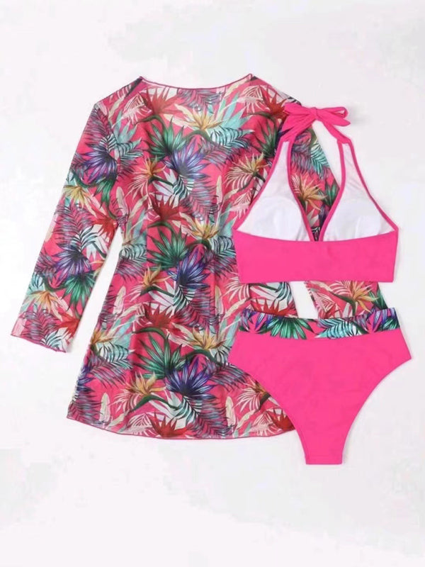 Tropical-Print Bikini Set