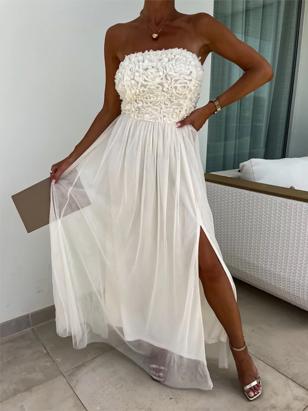 Strapless Embellished Bodice Dress