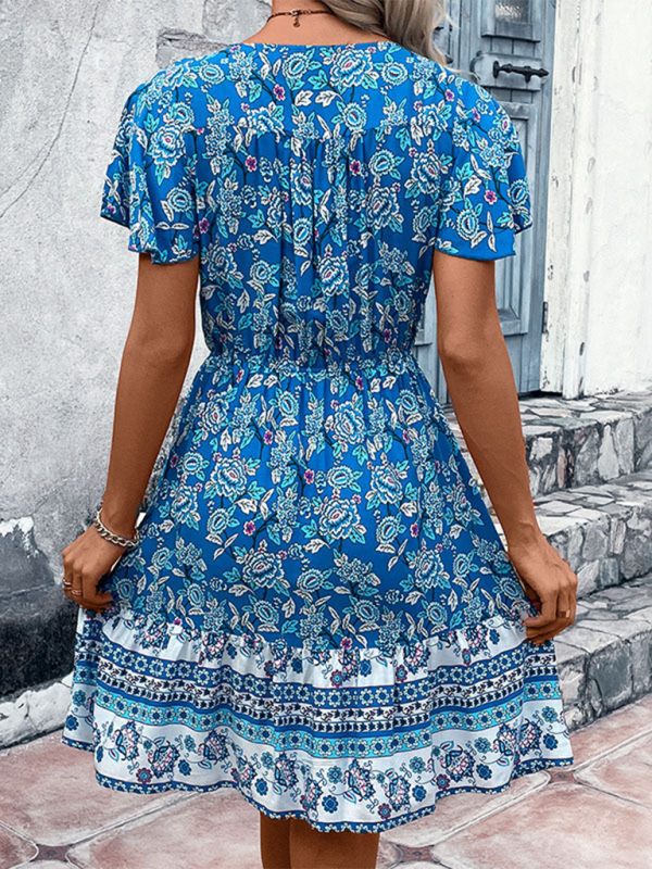 Maxi Boho Print Halterneck Dress