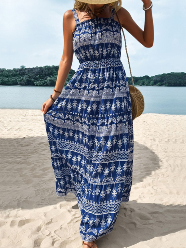 Printed Sleeveless Maxi Dress