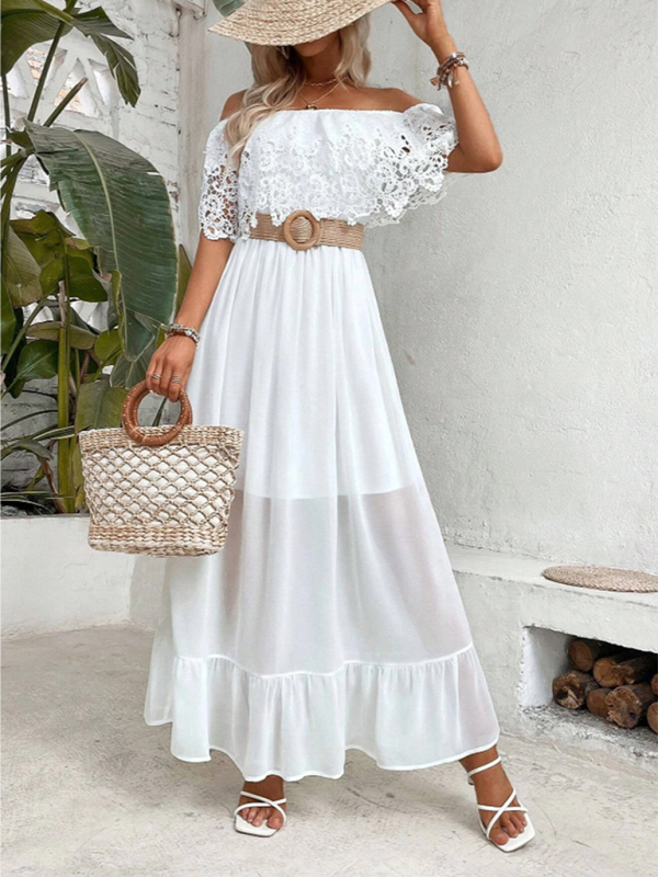 Crocheted Off-The-Shoulder Dress